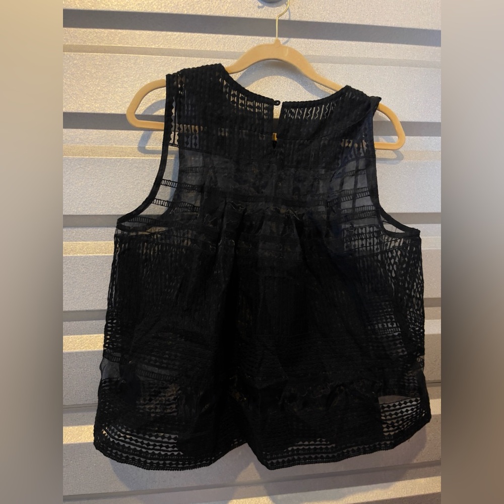 Madewell 4 Ducksheer Tank Black Lace B7195